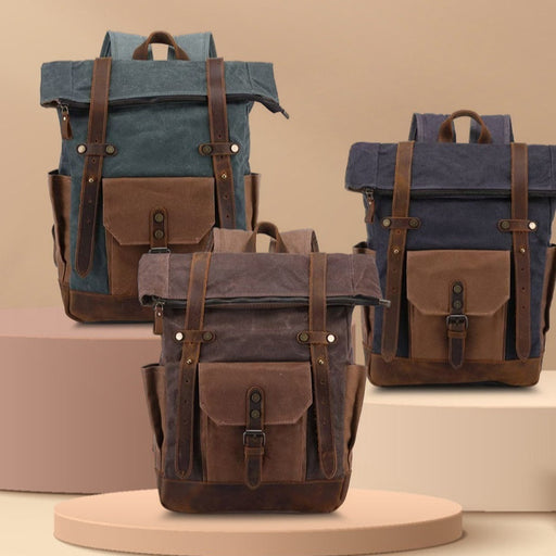 Vintage Oil Wax Waterproof Canvas Traveling Bag