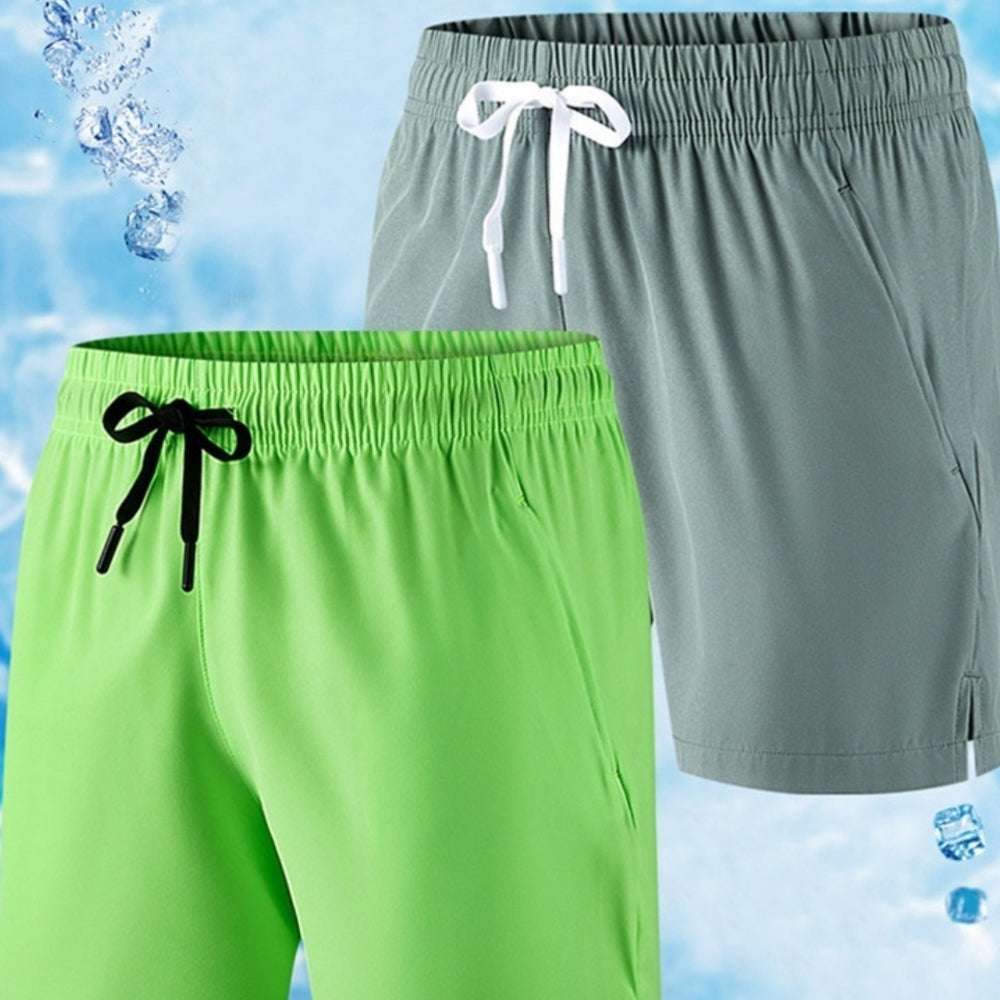 Short de plage en soie glacée pour homme, grande taille, idéal pour les loisirs et le sport.