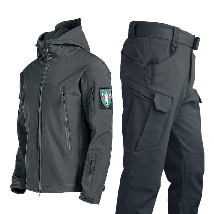 Combinaison veste softshell effet peau de requin pour homme, vêtements d'alpinisme