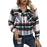 Autumn And Winter New Fashion Casual Pocket Plaid Women's Woolen Short Coat