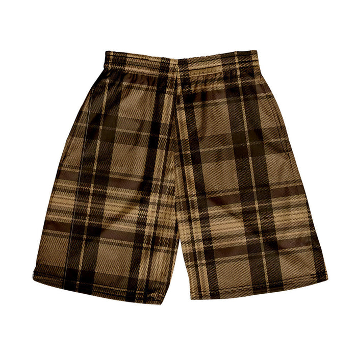 Men's Plaid Shorts Casual Beach Pants