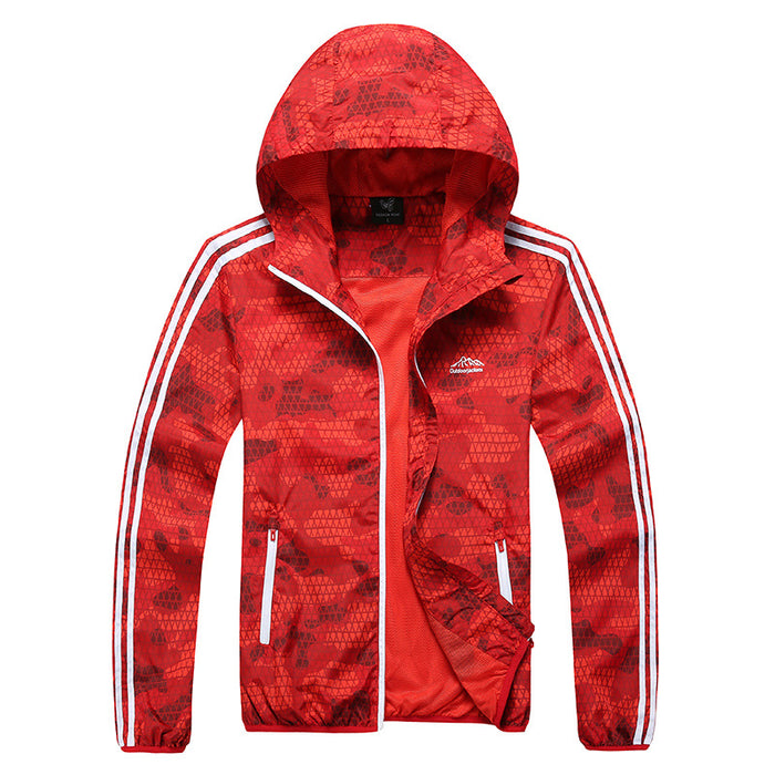 Chaqueta cortavientos fina de manga larga para hombre, para deportes al aire libre, de verano, impermeable y transpirable, con protector solar