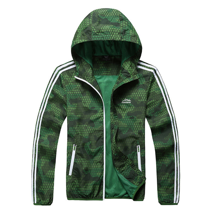 Chaqueta cortavientos fina de manga larga para hombre, para deportes al aire libre, de verano, impermeable y transpirable, con protector solar