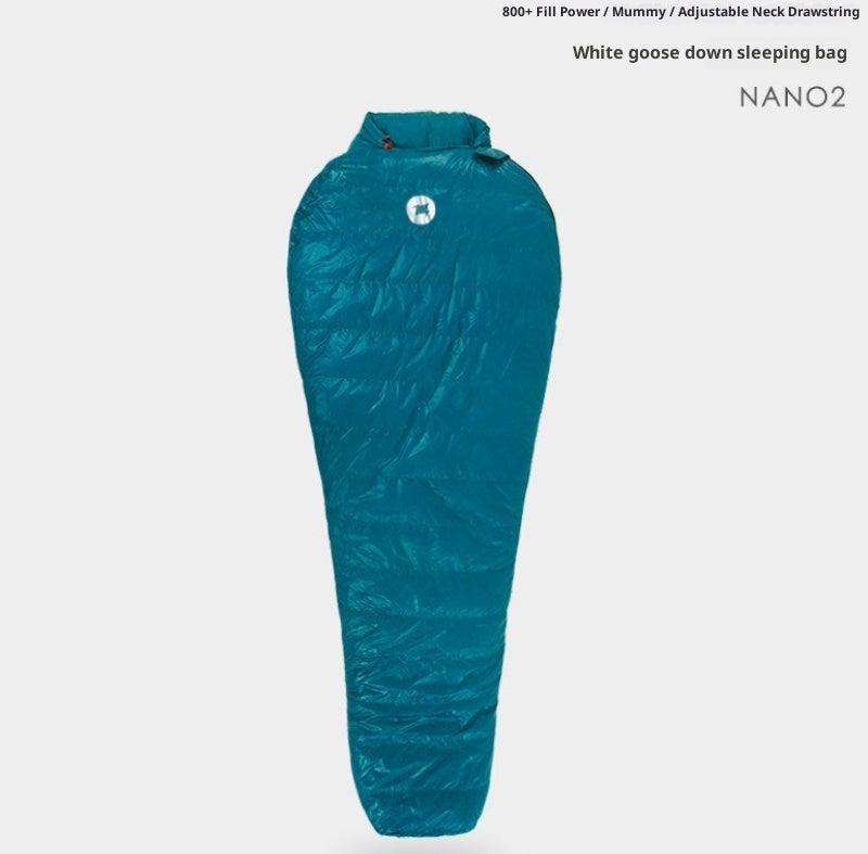 Sac de couchage portable en duvet, épais et chaud, idéal pour les voyages en plein air en automne et en hiver.