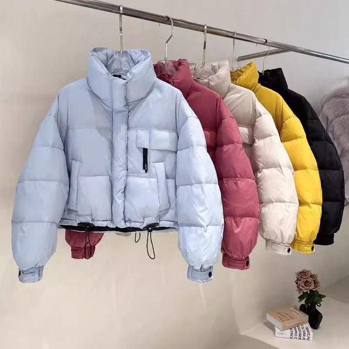 Korean-style Stand Collar Simple Thickened Short Stylish Puffer Jacket