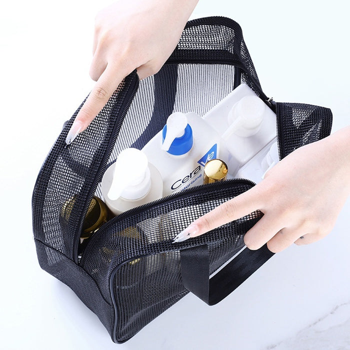 Mens Mesh Toiletry Travel Bag For Bathing Storage