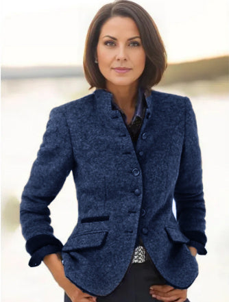 Veste en laine pour femme à plusieurs boutons et coloris assortis