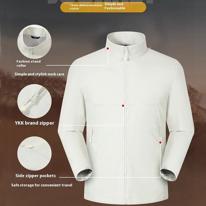 Chaqueta de trabajo impermeable con cuello alto para hombre