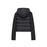 Veste à capuche matelassée en coton, manches longues thermiques, patchwork noir