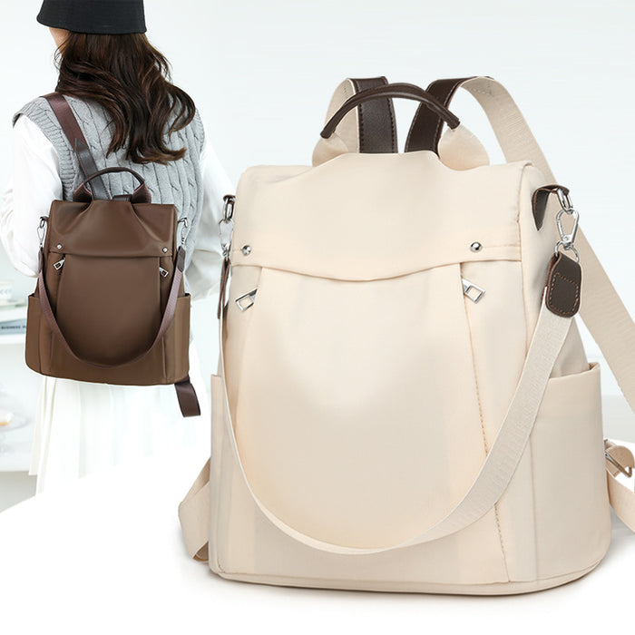 Womens Travel Commuter All-Match Simple Backpack Premium Textured Shoulder Bag