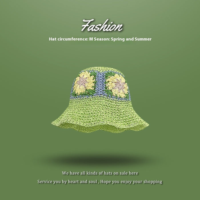 Beach Green Sun Hat Female Summer Foldable