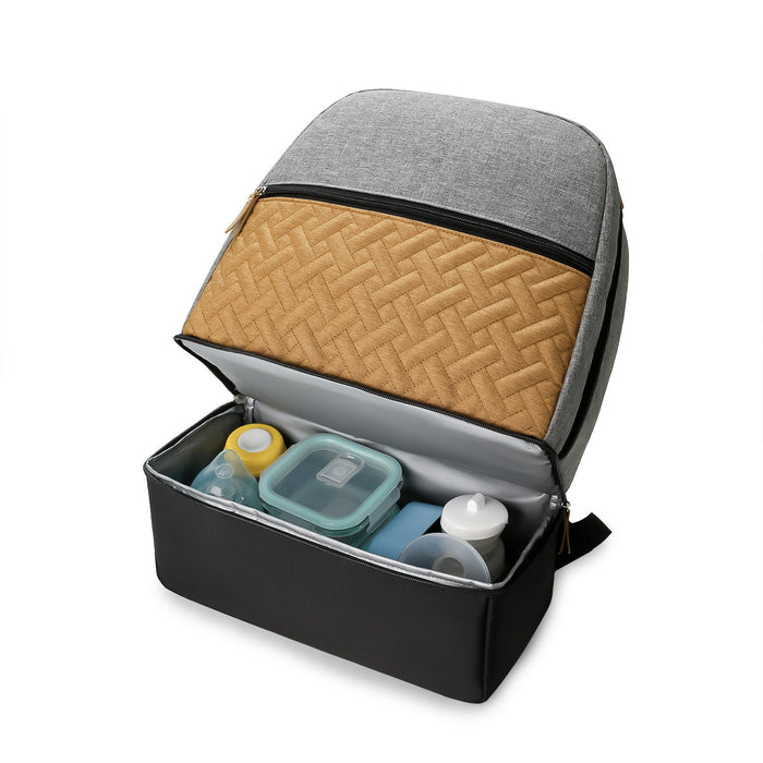 Mochila térmica para madre e hijo, ideal para viajes al aire libre y comidas.