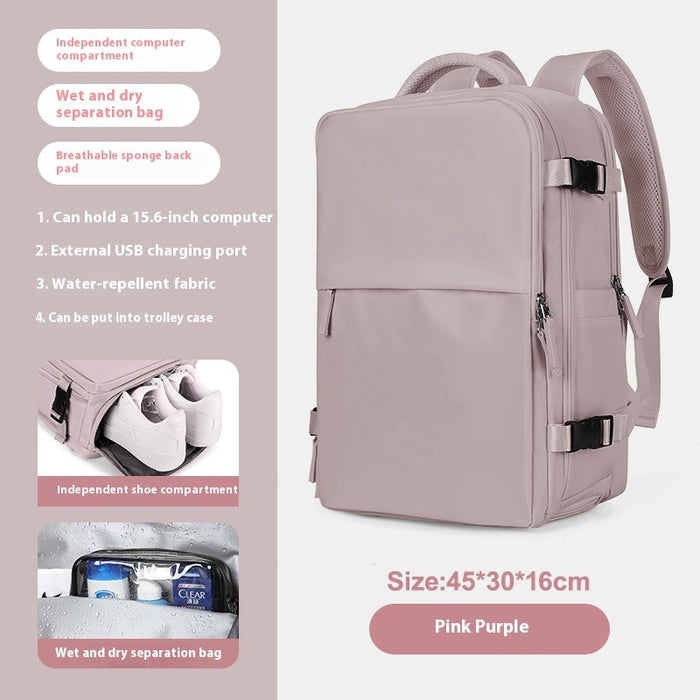 Backpack Women's Large Capacity Travel Men's Business Trip Can Be Expanded