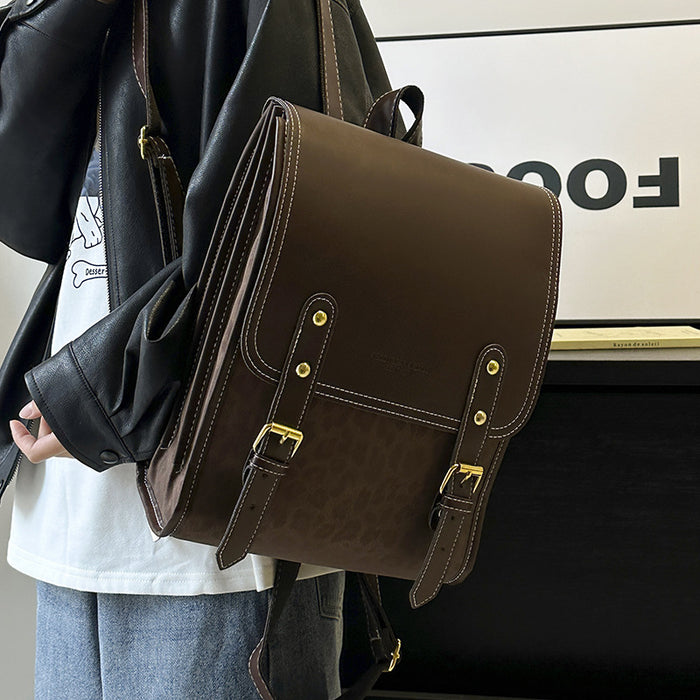 Sac à dos décontracté de style occidental simple, de haute qualité et de grande capacité, idéal pour les trajets quotidiens et la ville.