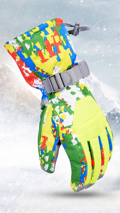 Gants de ski coupe-vent et imperméables, résistants au froid jusqu'à -30°C et chauds.
