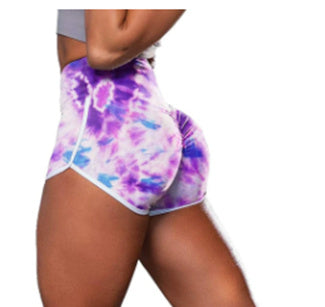 Short de sport décontracté pour femme, imprimé camouflage tie-dye, taille haute