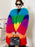 Manteau en patchwork de peluche contrastant, Manteau d'hiver en laine d'agneau