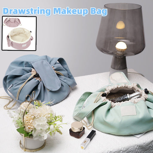 Barrel Drawstring Makeup Bag Large Capacity Women's Cosmetic Bag Toiletries Organizer Pouch Lady Travel Storage Case