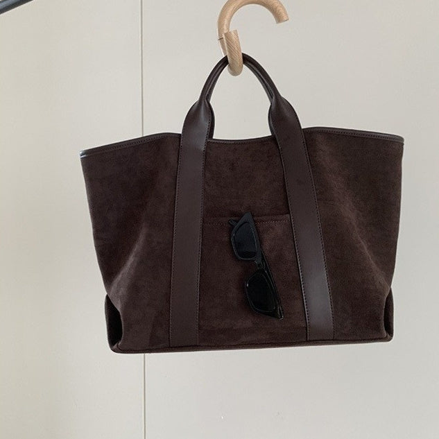 Sac fourre-tout vintage en daim grande capacité
