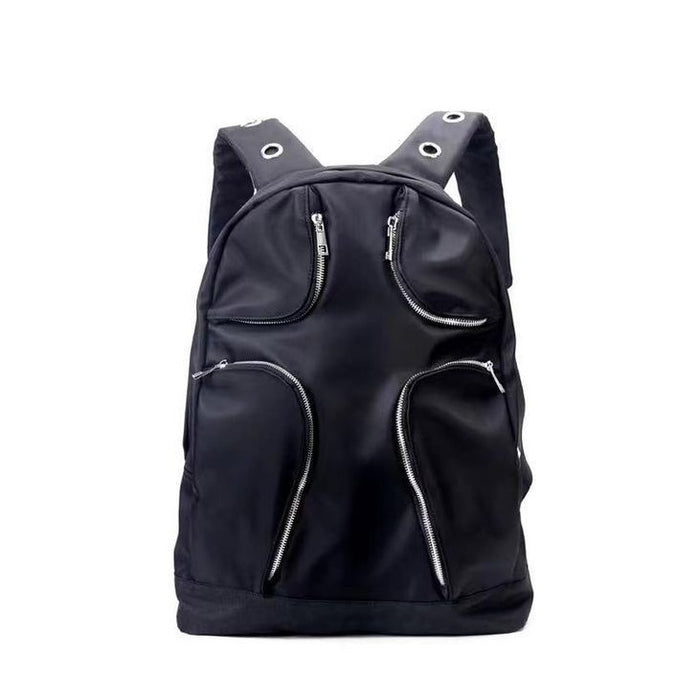 Mochila táctica negra multibolsillos de nailon de gran capacidad