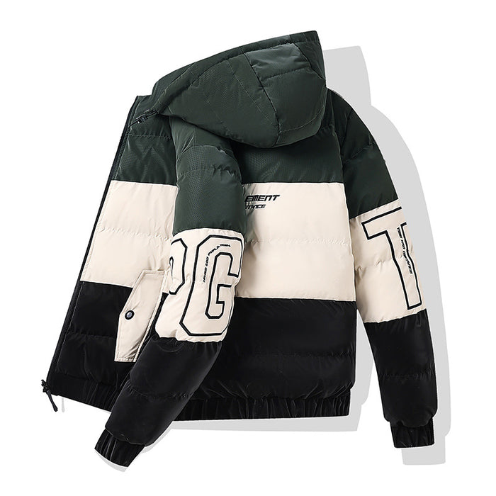 Color-blocking Euro-American Style Reversible Cotton Jacket