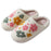 Chaussons en coton chauds et confortables à fleurs colorées, d'intérieur,