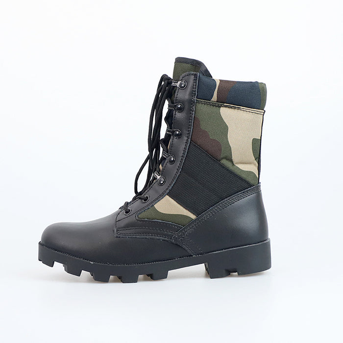 Botas militares de combate de caña alta para hombre, antideslizantes, resistentes al desgaste, con camuflaje, para senderismo al aire libre en el desierto