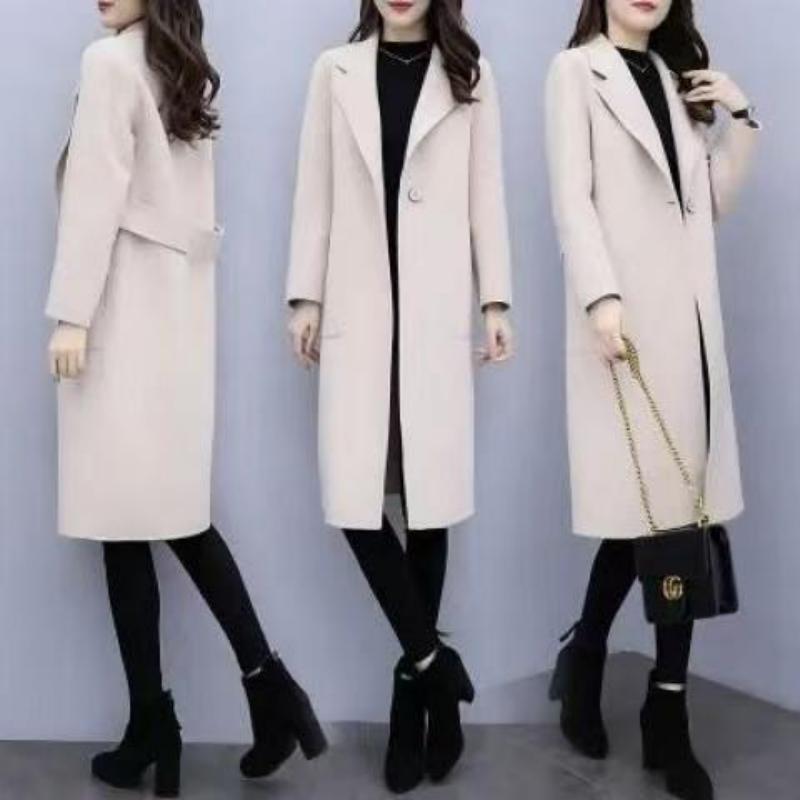 Nouveau Manteau en laine Automne-Hiver, mi-long, coupe ample, style coréen