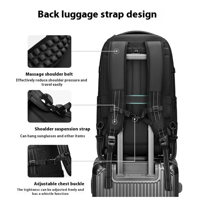 Vacuum Expandable Trolley Backpack Large Capacity Scalable Business Trip