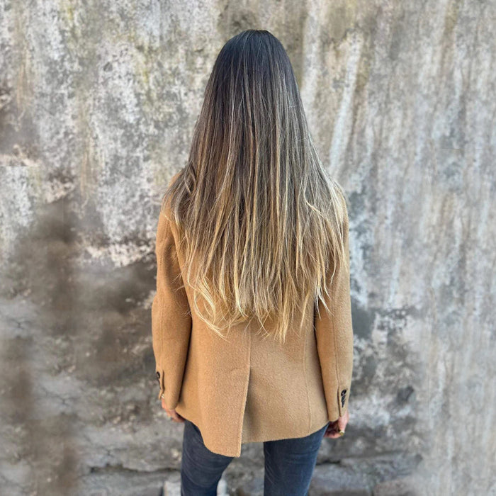 Blazer court à revers boutonné Ins - Veste d'hiver tendance pour femme