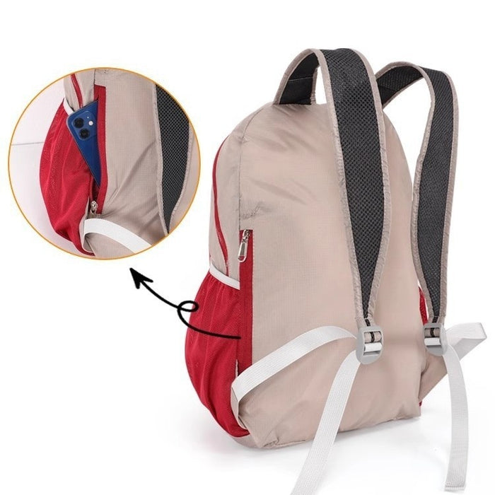 Mochila ligera y portátil para montañismo, práctica para viajes y escalada en montaña.