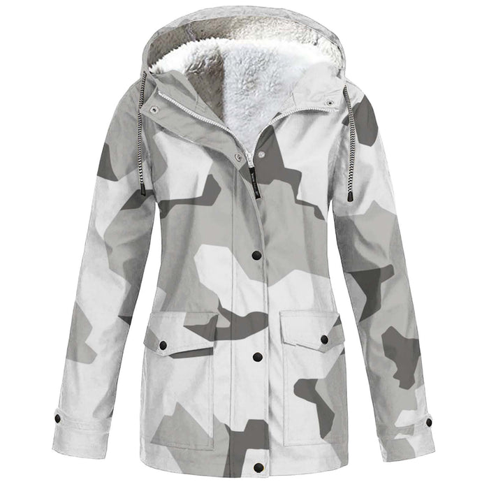 Hooded Camouflage Waterproof Outdoor Shell Jacket Men's And Women's Coats