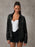 High-end Sophisticated Leather Jacket With A Lapel Collar And Zipper-front Cardigan Top