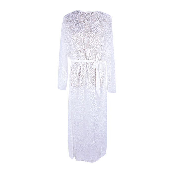 Lace bikini blouse, hollow sexy beach jacket, sunscreen suit, swimsuit and cardigan