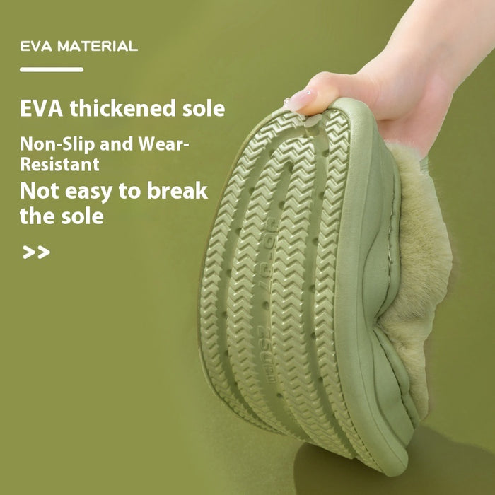 Female Warm Indoor Cartoon Big Eye Dog Cotton Slippers