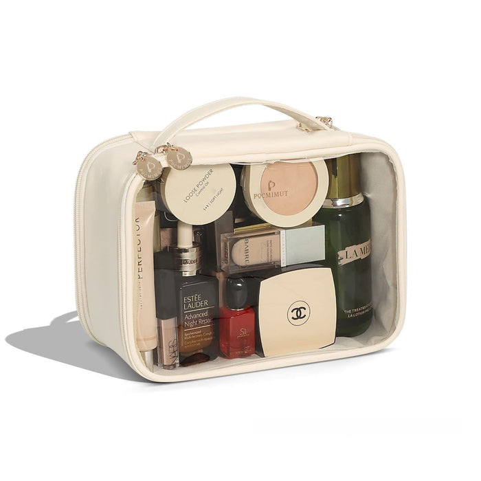 Leather Transparent Cosmetic Bag Travel Essential
