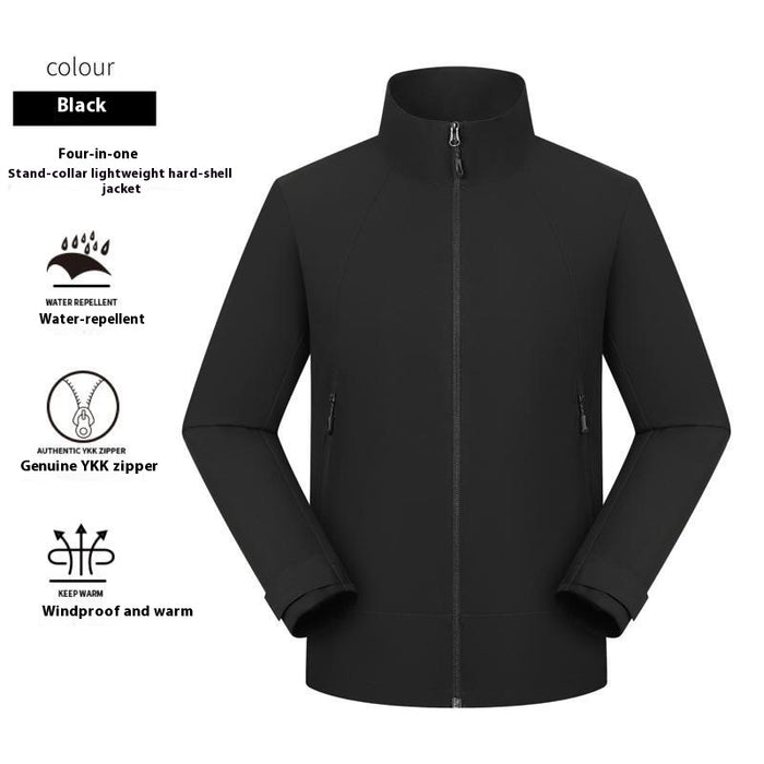 Veste imperméable fine à col montant pour homme