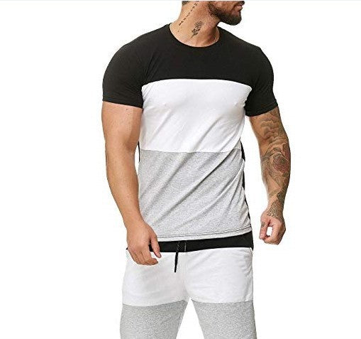 T-shirt à manches courtes assorti pour hommes, idéal pour les sports et loisirs de plein air