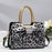 Hot-stone Embellished Fashionable Versatile Chic Leopard-print Womens Bag