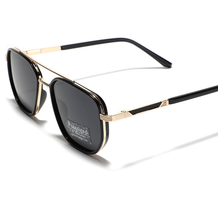 Lunettes de soleil polarisées à monture carrée polygonale