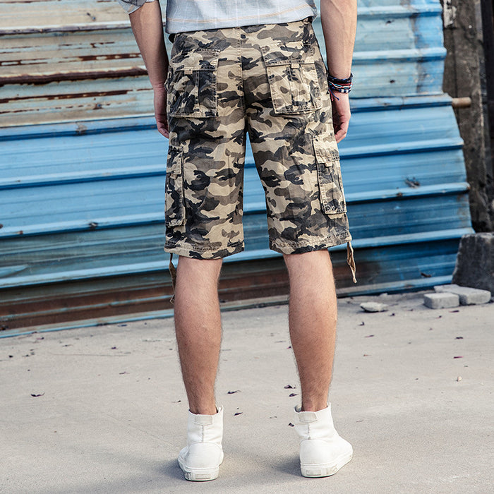 Pantalones cortos cargo de camuflaje de algodón de verano