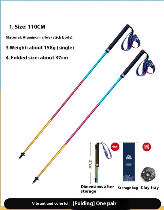 Carbon Trekking Pole Folding Carbon Fiber Off-road Cane