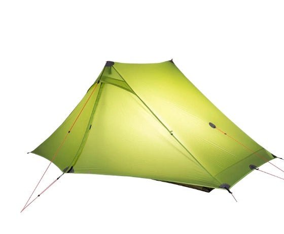 Tente pyramidale ultralégère sans arceaux pour deux personnes, idéale pour le camping, la randonnée et les traversées en pleine nature.