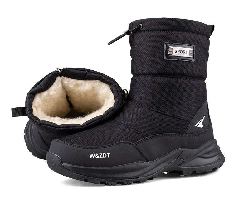 Bottes de neige imperméables et antidérapantes pour hommes, idéales pour l'hiver.