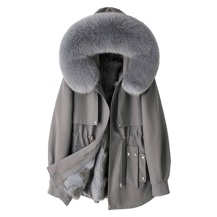 New Thickened Fur-and-Liner Detachable Coat