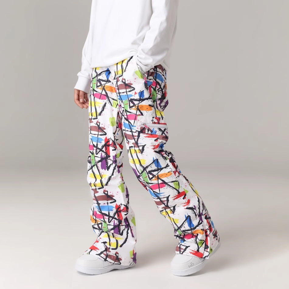 Pantalon de ski imperméable, coupe-vent et thermique, coupe ajustée.