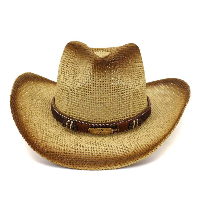 Western Spray Paint Straw Cowboy Hat Beach Hat