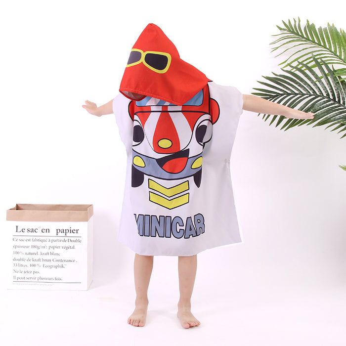 Cape en microfibre pour enfants, serviette de plage double face en velours à séchage rapide