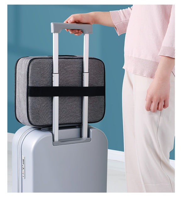 Bolsa de viaje multifuncional, impermeable, con cremallera, para guardar archivos y pasaportes, con cerradura de combinación.