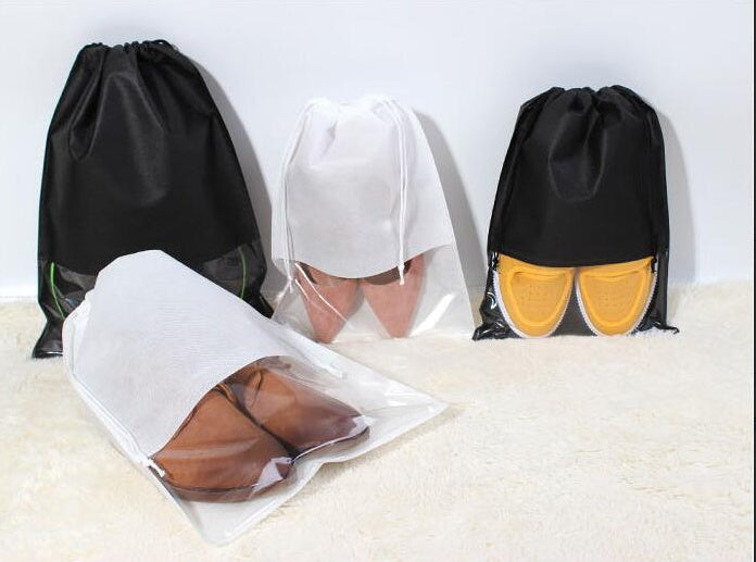 Bolsa impermeable para zapatos de 2 tamaños, bolsa de almacenamiento, bolsa de viaje, bolsa portátil con cordón, organizador, funda, organizador de ropa no tejida 
